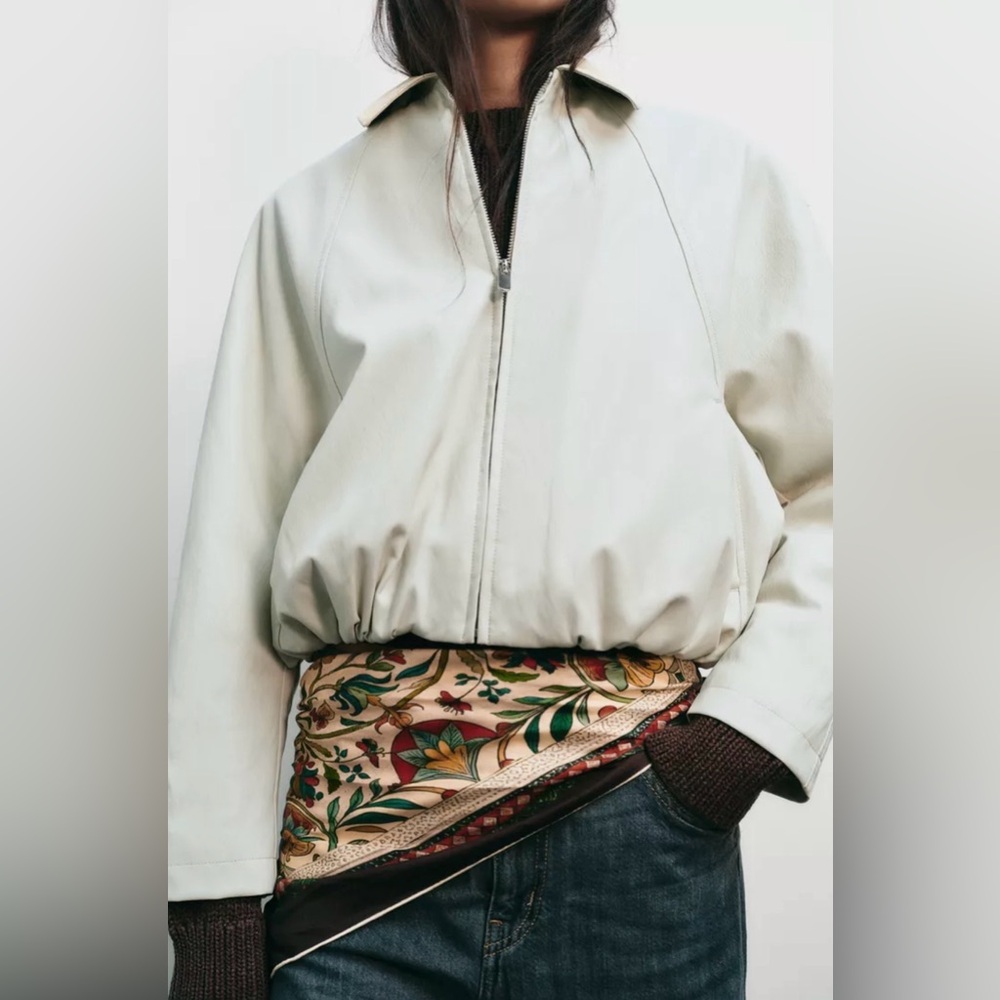 43. NWOT Zara Bomber Jacket with Zip Front {$165 US}